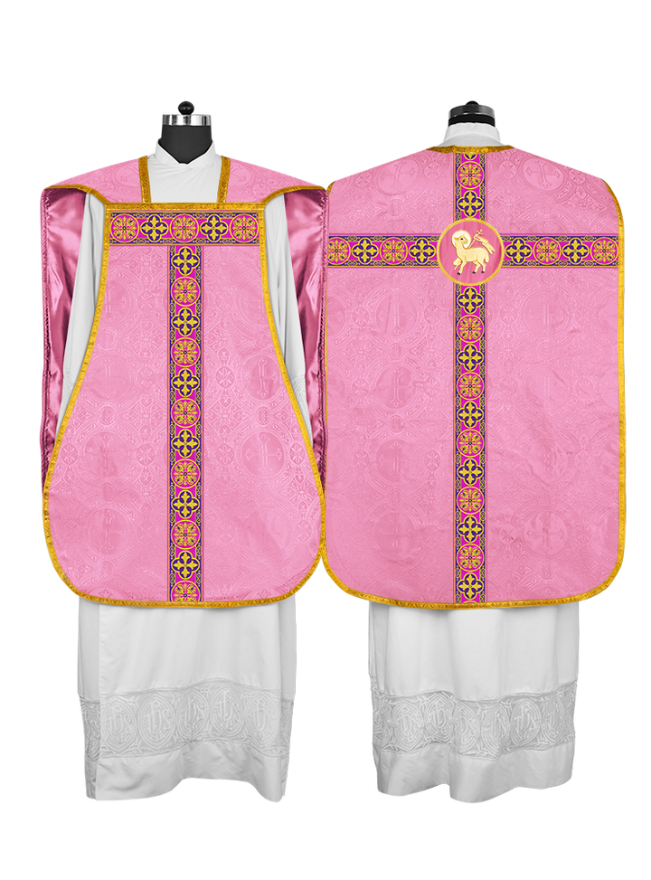 Roman Fiddleback Vestment with Motifs and Braided Trims