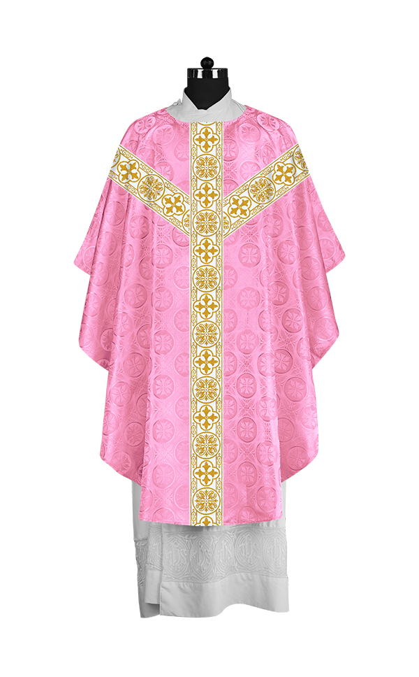 Priest Chasuble with Classic Braided Orphrey and Trims