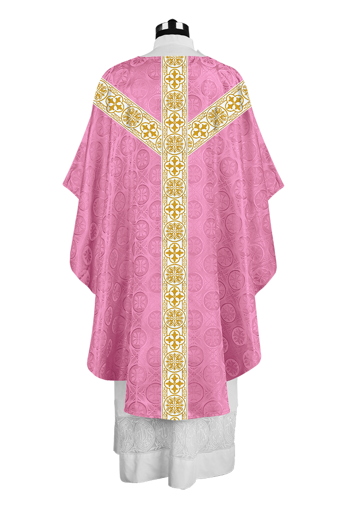 Priest Chasuble with Classic Braided Orphrey and Trims