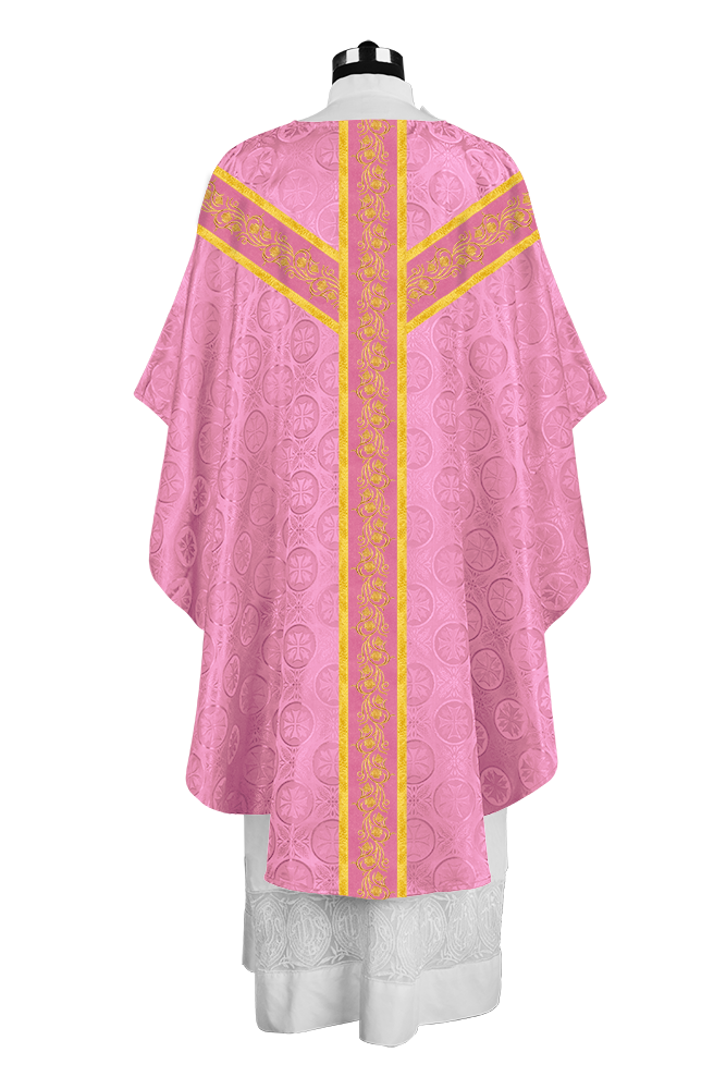 Elegant Gothic Chasuble for Priests with Grapes Embroidery