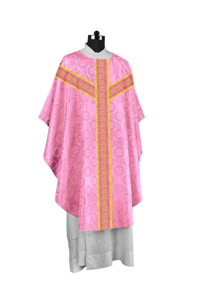 Elegant Gothic Chasuble for Priests with Grapes Embroidery