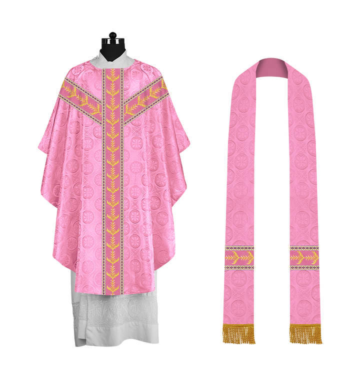 Embroidered Gothic Chasuble with Intricate Liturgical Detailing