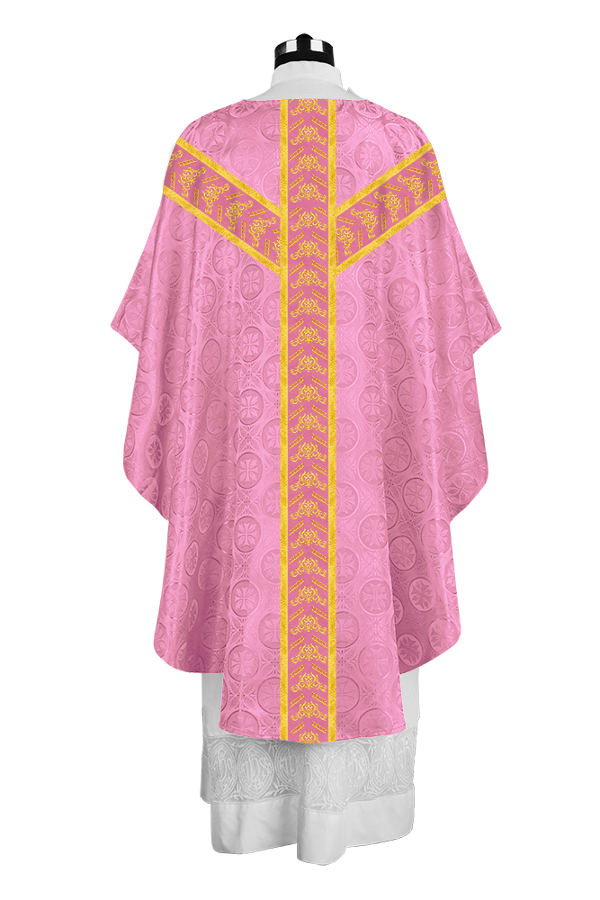 Traditional Gothic Chasuble Vestment with Embroidered Orphrey