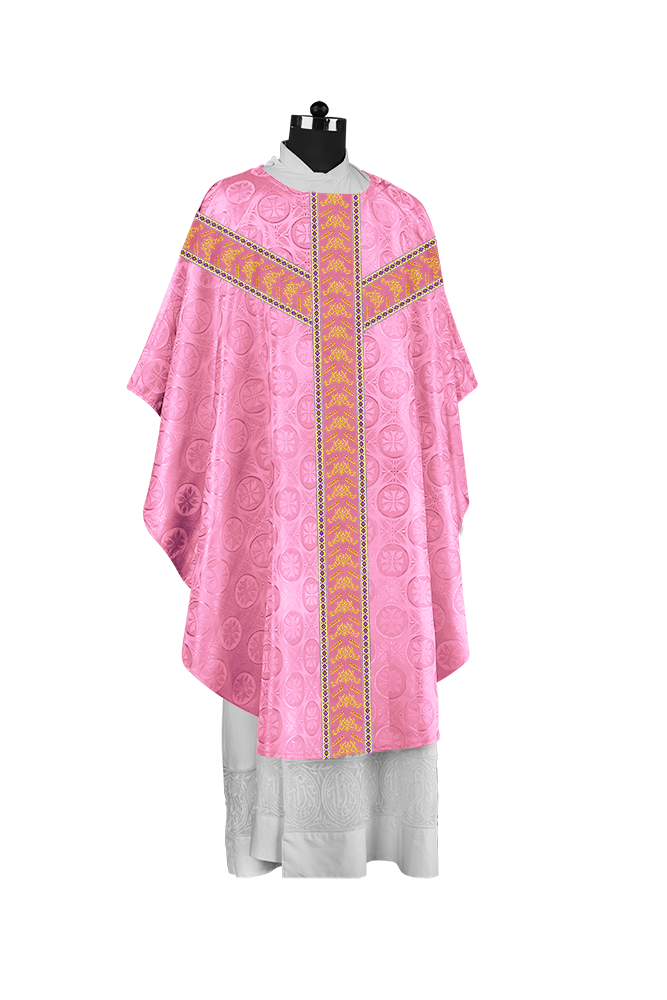Liturgical Gothic Chasuble with Fine Embroidery Motif
