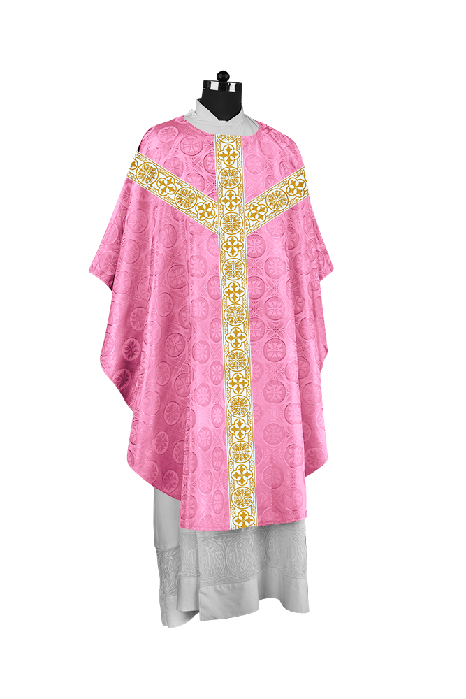 Priest Chasuble with Classic Braided Orphrey and Trims