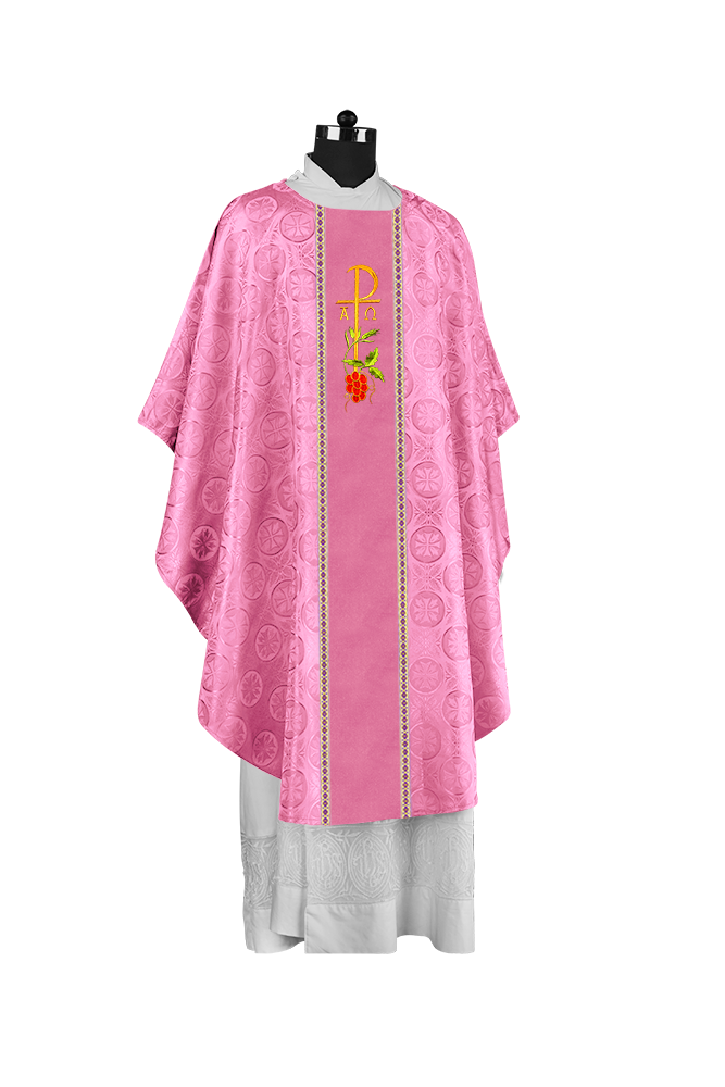 Premium Gothic Chasuble Adorned with Embroidered Motif