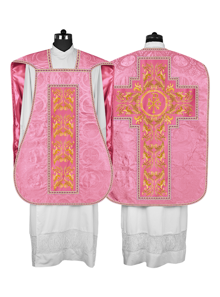 Roman Chasuble Vestment  with Woven Braids and Trims