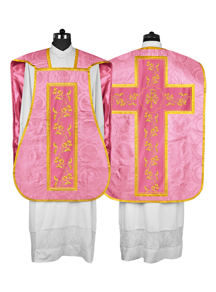Elegant Roman chasuble vestment - Floral collection