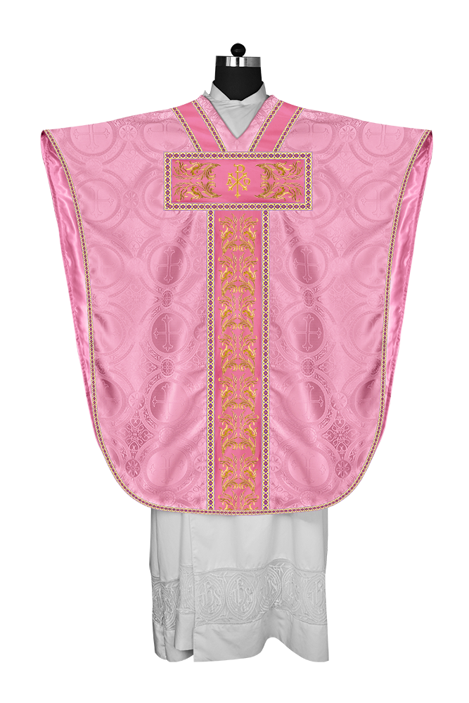 LITURGICAL BORROMEAN CHASUBLE WITH DETAILED EMBROIDERY AND TRIMS