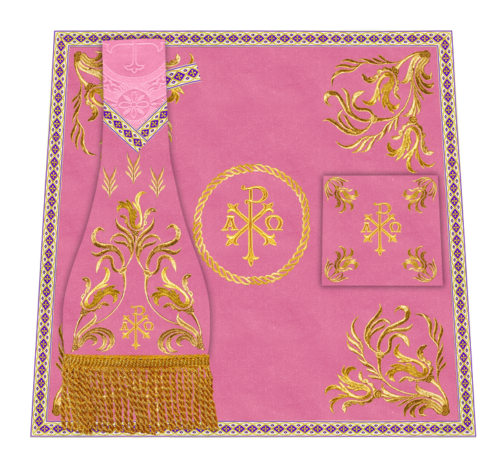 Mass Set Vestment with Embroidered Motif