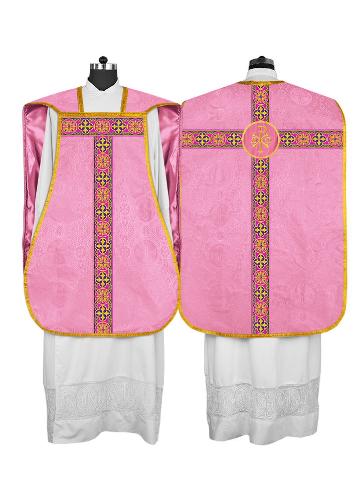 Roman Fiddleback Vestment with Motifs and Braided Trims