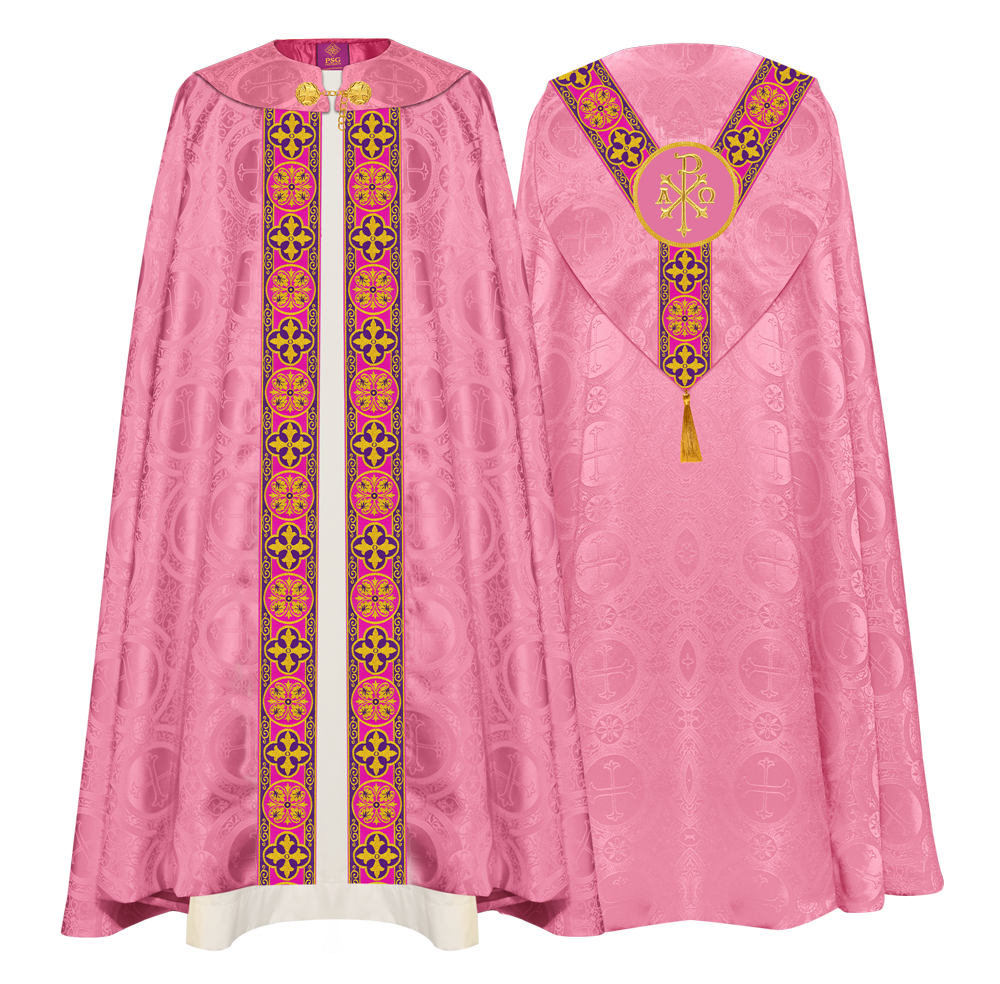 Gothic Cope Vestment with Y Type Motif and Braided Trims