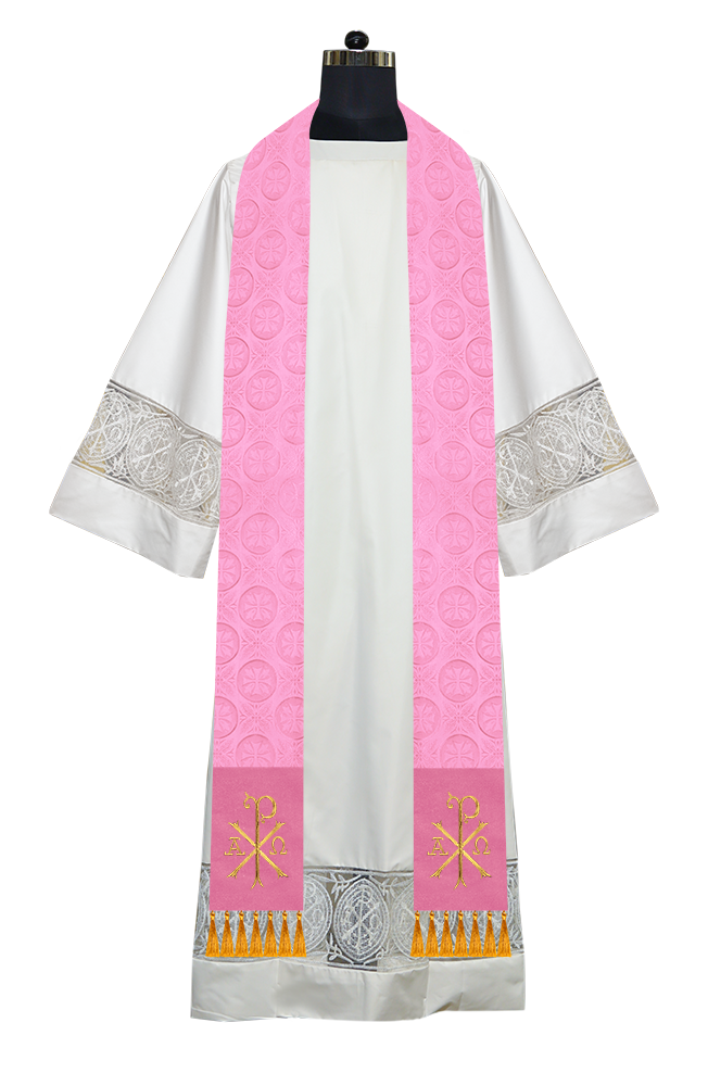 Ordination Stole with Embroidered Spiritual Motif