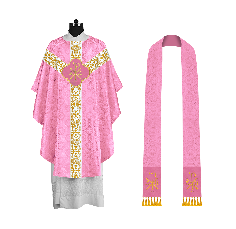 Gothic Chasuble with Woven Braided Orphrey Detailing
