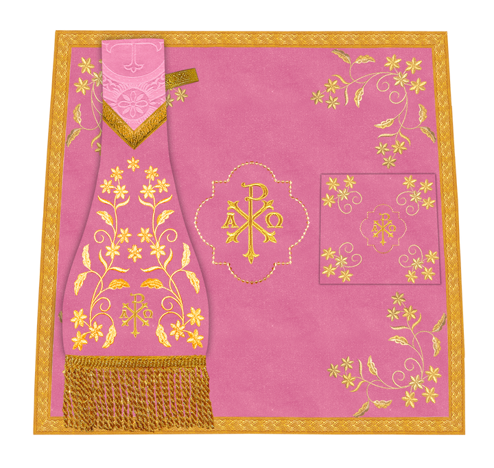 Beautiful mass set with golden embroidery - Floral collection