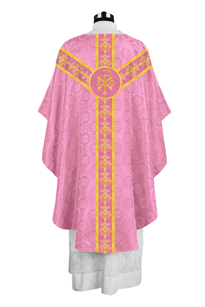 Priest Chasuble Vestment with Liturgical Embroidered Motif
