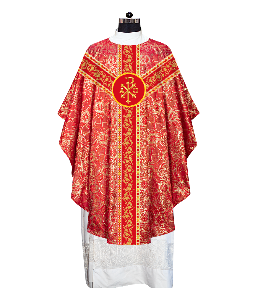 EMBROIDERED GOTHIC CHASUBLE ADORNED WITH GRAPES DESIGN