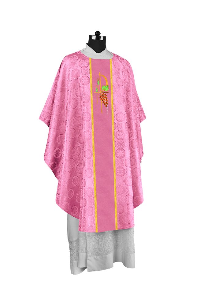 Gothic Chasuble with Elegant Embroidered Liturgical Motif
