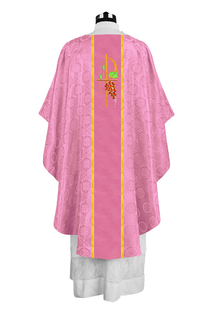 Gothic Chasuble with Elegant Embroidered Liturgical Motif