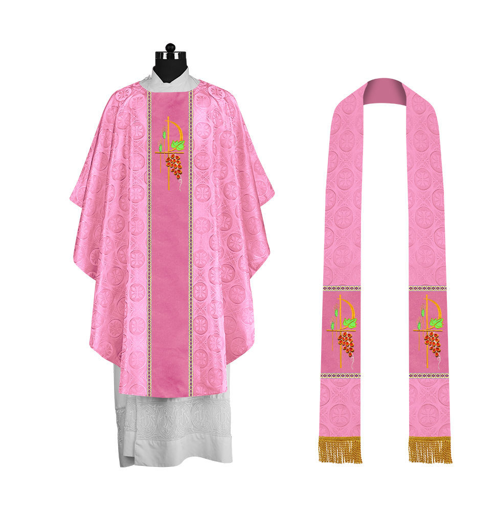 Premium Gothic Chasuble Adorned with Embroidered Motif
