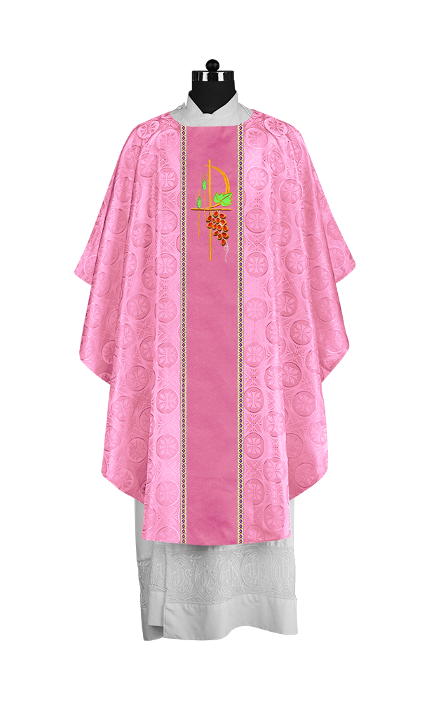Premium Gothic Chasuble Adorned with Embroidered Motif
