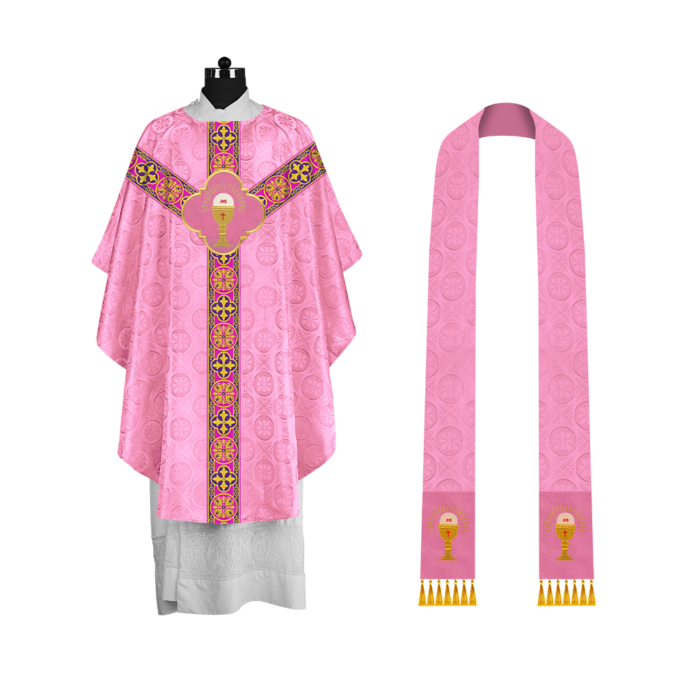 Gothic Chasuble with Y-type Designer Orphrey and Motif