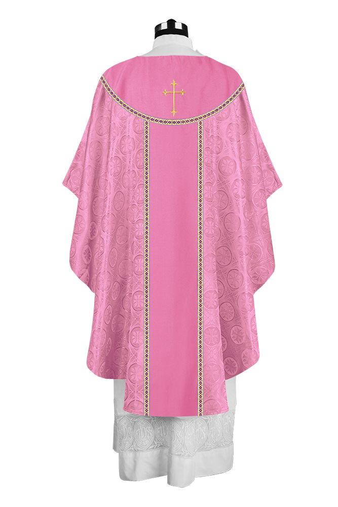 Ornate Gothic Chasuble with embroidered Cross Motif