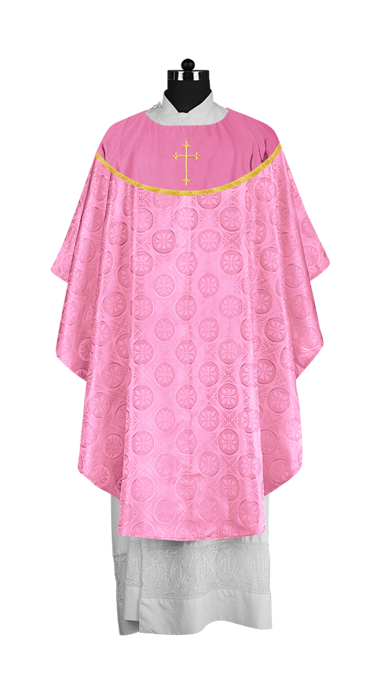 Gothic Chasuble Vestment with Elegant Cross Embroidery