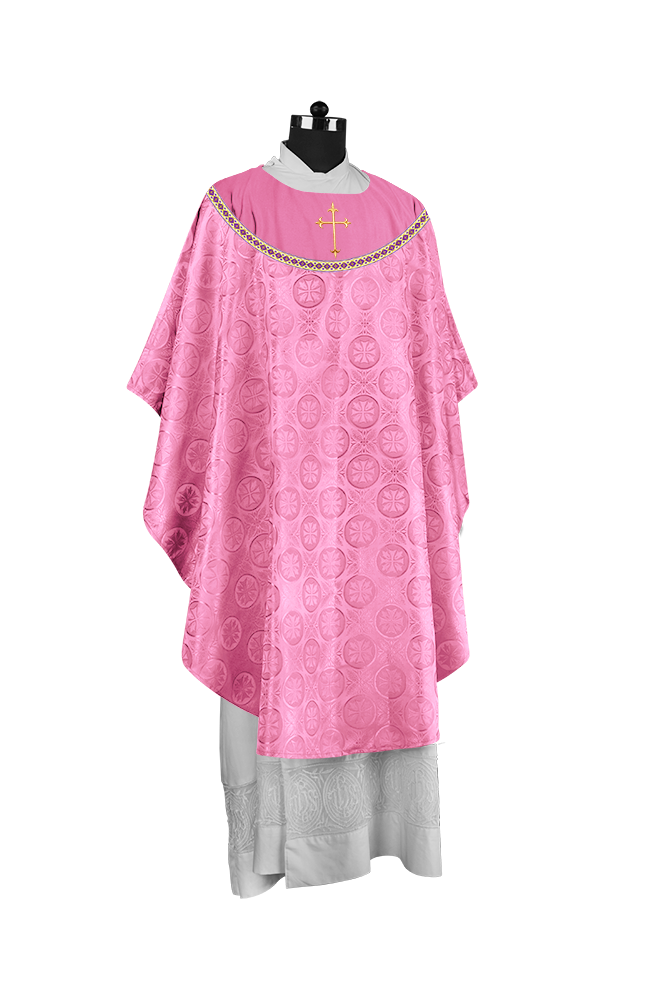 Gothic Chasuble Vestment with Elegant Cross Embroidery