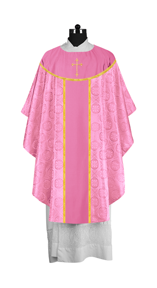 Ornate Gothic Chasuble with embroidered Cross Motif