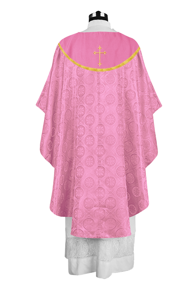 Gothic Chasuble Vestment with Elegant Cross Embroidery