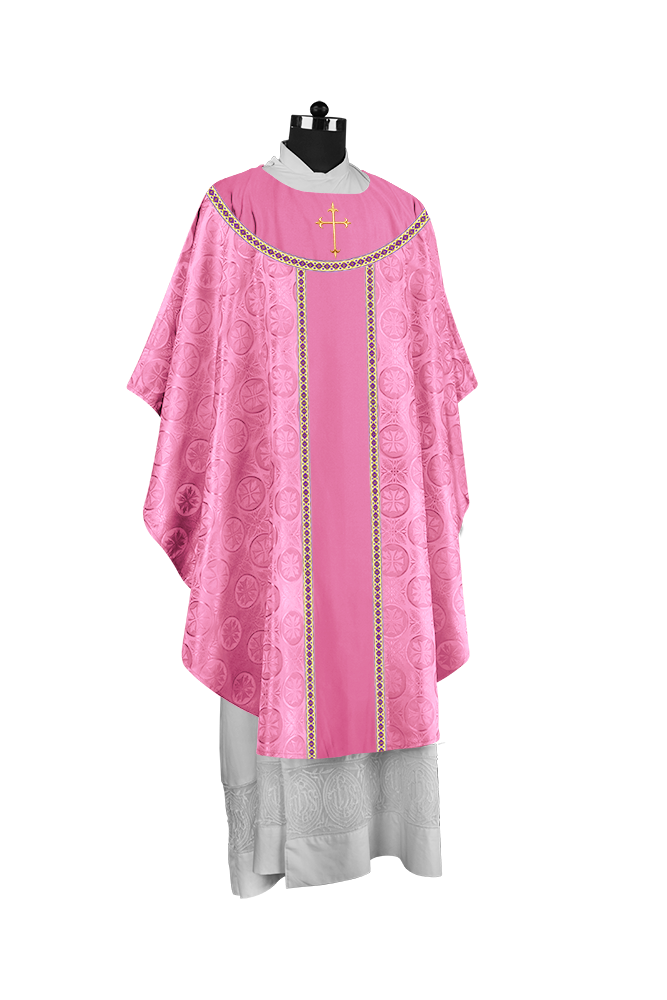 Ornate Gothic Chasuble with embroidered Cross Motif