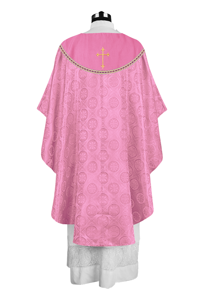 Gothic Chasuble Vestment with Elegant Cross Embroidery