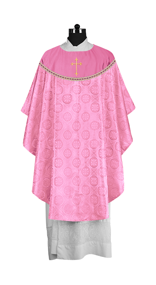 Gothic Chasuble Vestment with Elegant Cross Embroidery