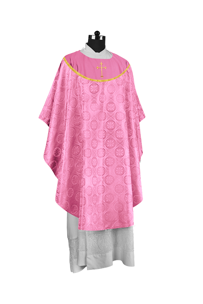 Gothic Chasuble Vestment with Elegant Cross Embroidery