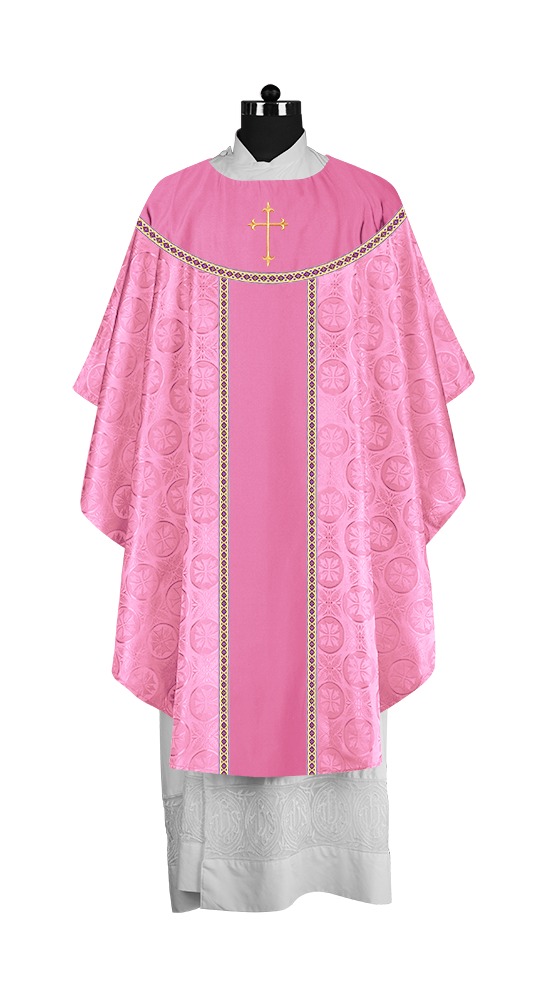 Ornate Gothic Chasuble with embroidered Cross Motif