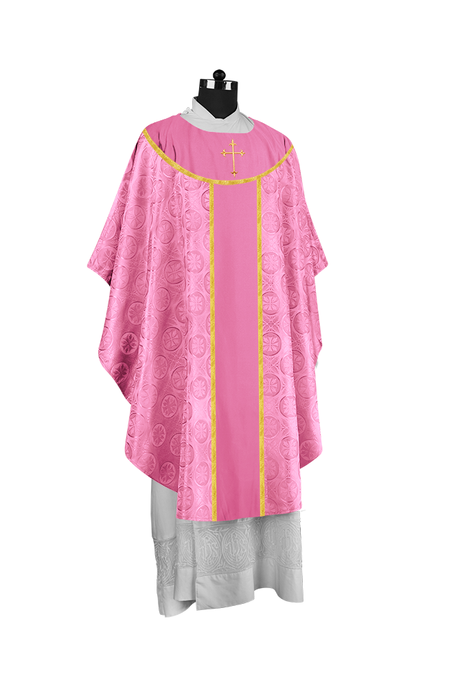 Ornate Gothic Chasuble with embroidered Cross Motif