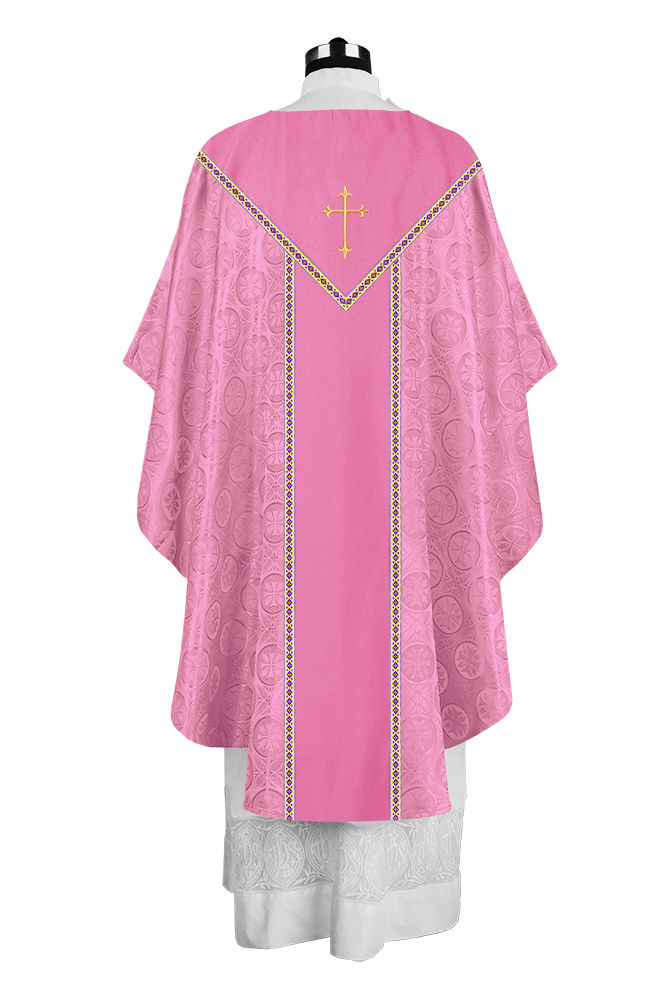 Ornate Gothic Chasuble with embroidered Cross Motif
