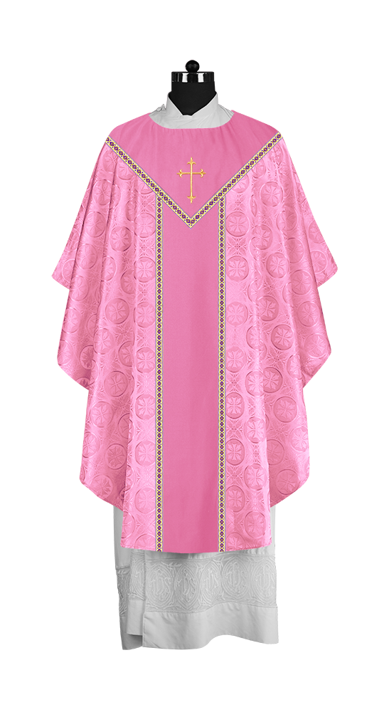 Ornate Gothic Chasuble with embroidered Cross Motif