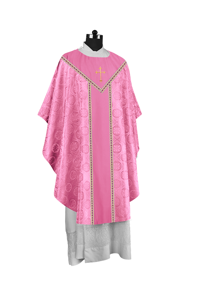 Ornate Gothic Chasuble with embroidered Cross Motif
