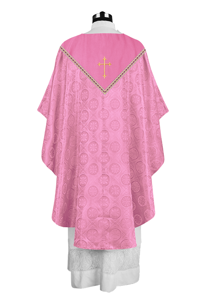 Gothic Chasuble Vestment with Elegant Cross Embroidery
