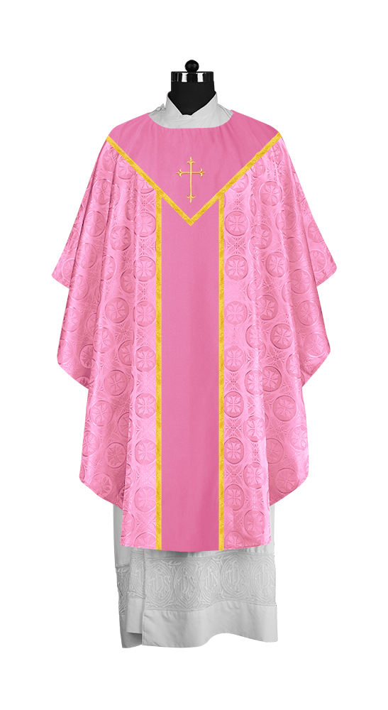 Ornate Gothic Chasuble with embroidered Cross Motif