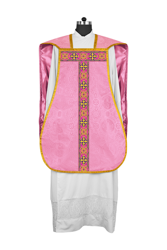 Roman Fiddleback Vestment with Motifs and Braided Trims