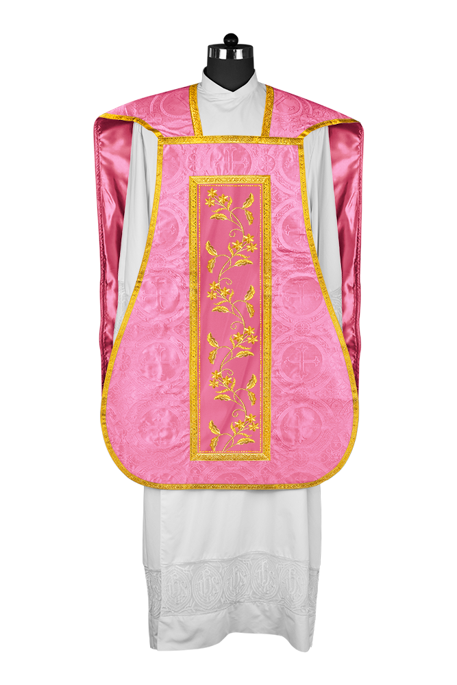 Elegant Roman chasuble vestment - Floral collection