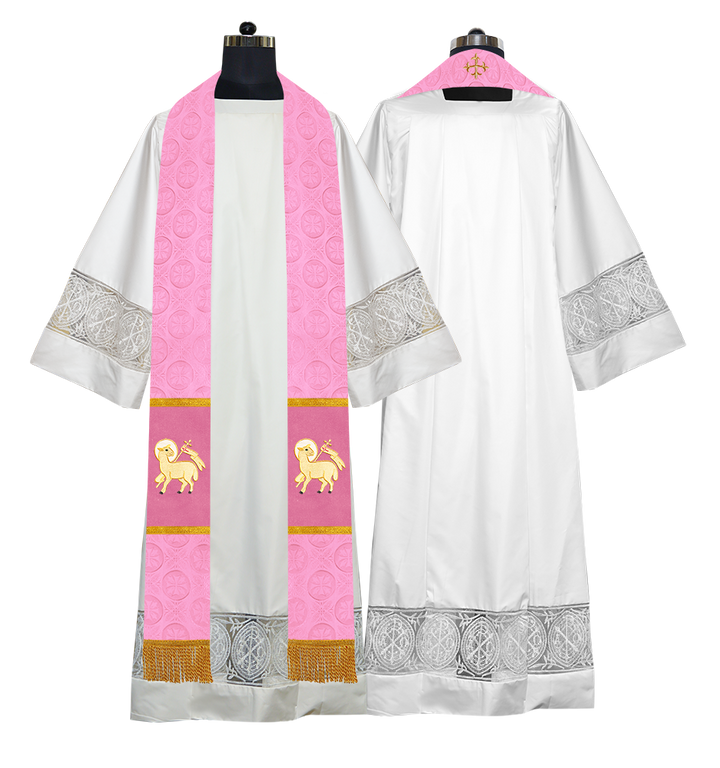 Handmade Pastor Stole with Embroidered Spiritual Motif