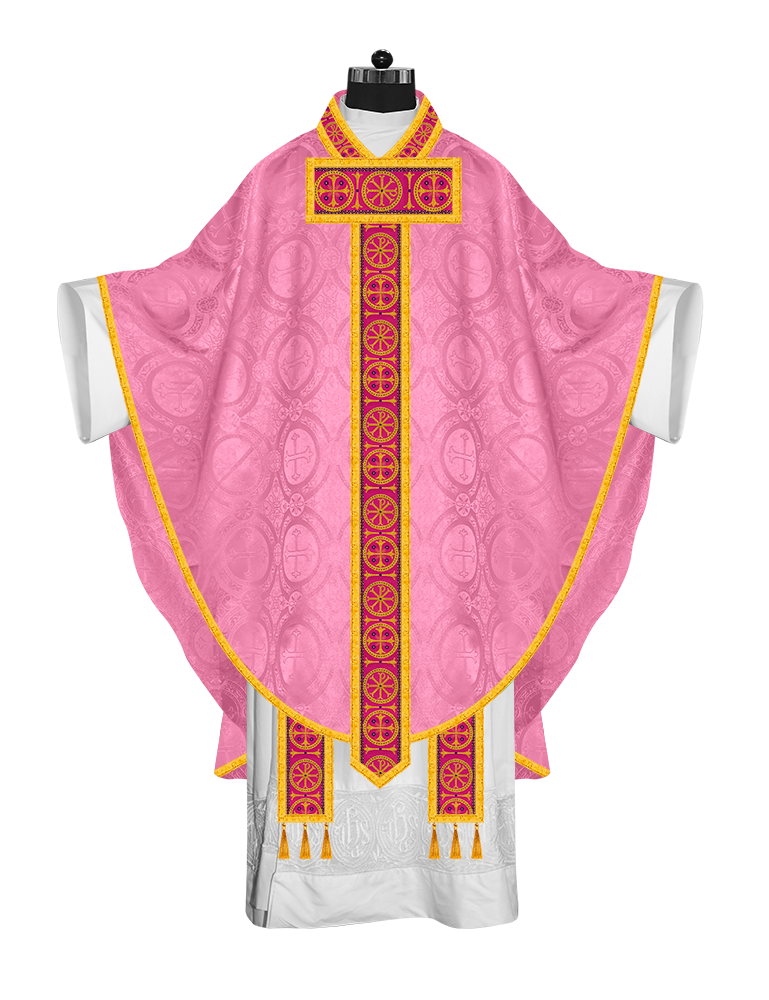 Gothic Chasuble Vestment with Braided Orphrey