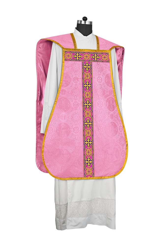 Roman Fiddleback Vestment with Motifs and Braided Trims