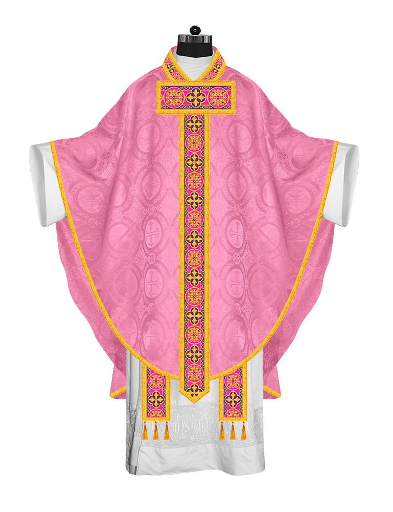 Gothic Chasuble Vestment with Braided Orphrey