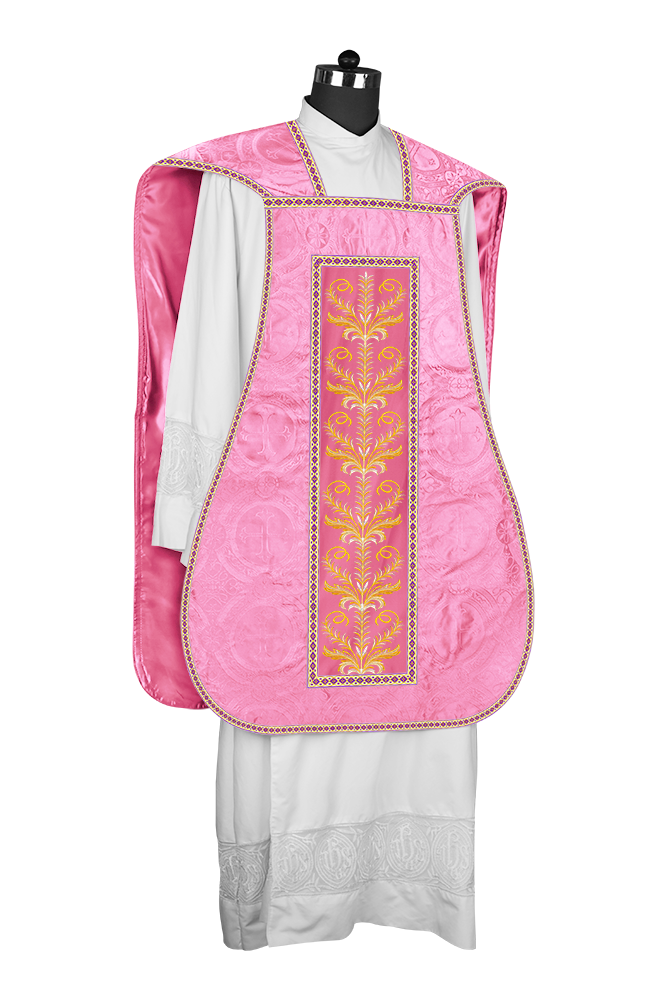 Roman Chasuble Vestment with Detailed Orphrey