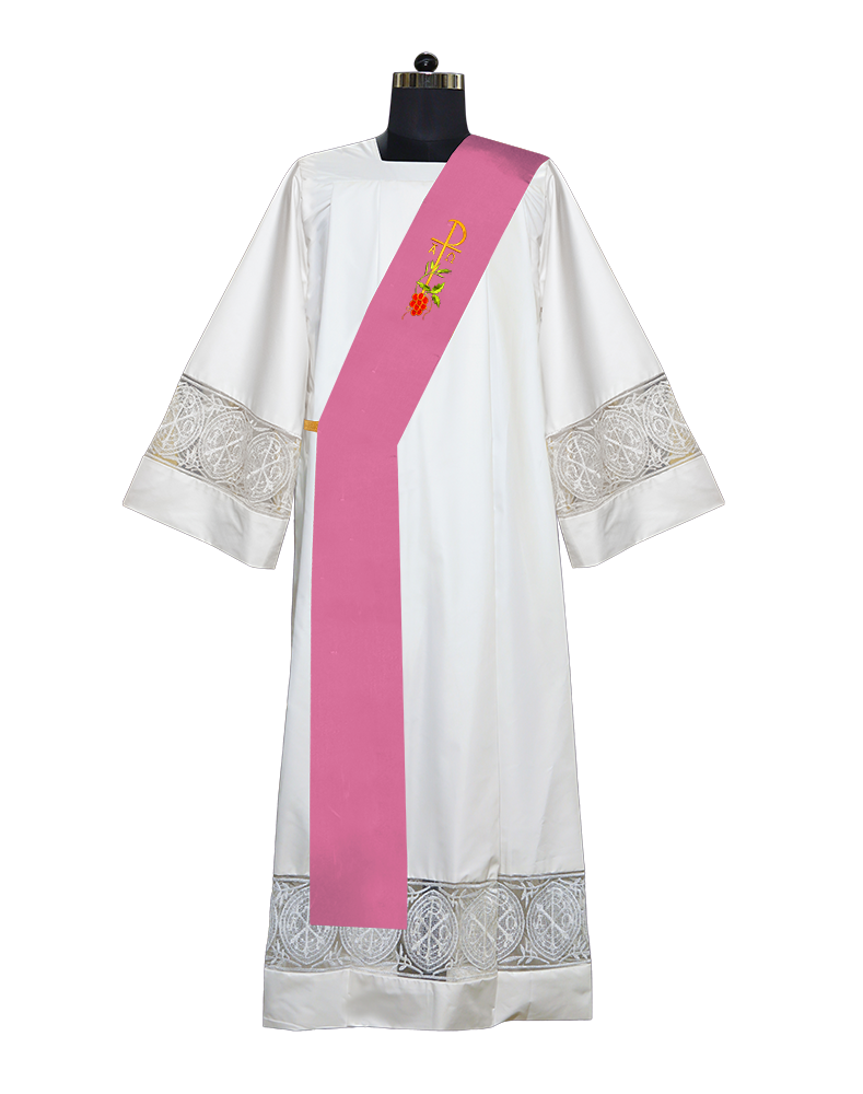 CHI RHO WITH GRAPES EMBROIDERED DEACON STOLE